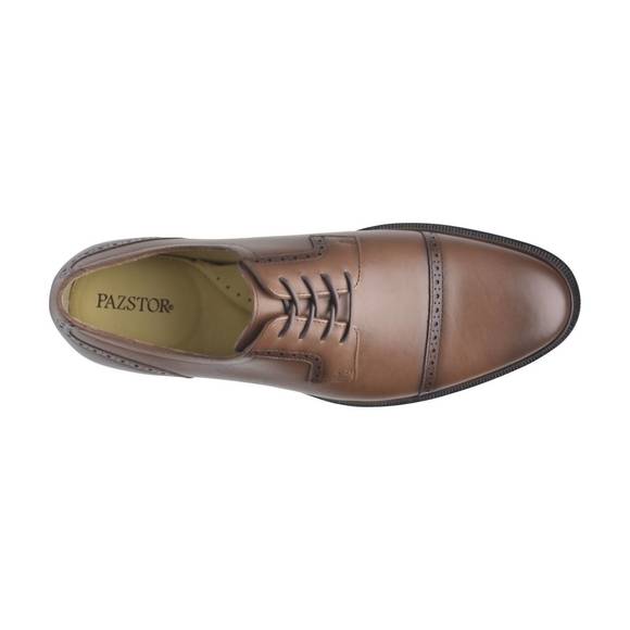 NEW PAZSTOR men's leather oxfords classic in bison brown - Picture 4 of 6